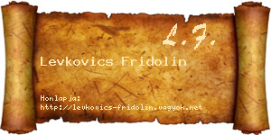 Levkovics Fridolin névjegykártya